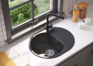 Мойка кухонная Polygran ATOL-620 чёрный 678958