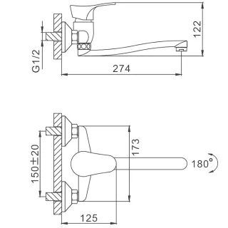 Смеситель для кухни Frap F4614-B хром