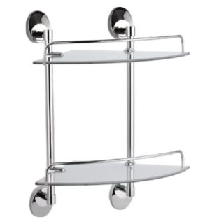 Полка стеклянная угловая Haiba HB1607-2 хром