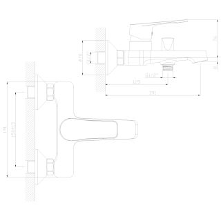 Смеситель для ванны Decoroom с ручным душем хром DR39036
