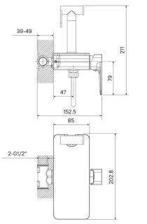 Гигиенический душ со смесителем IDDIS Axes AXEBLSHi08 чёрный матовый
