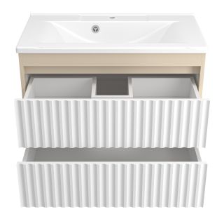 Подвесная тумба под раковину Brevita Balaton BAL-06080-03-012Я 80см белый/бежевый