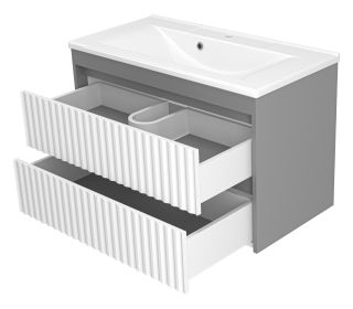 Подвесная тумба под раковину Brevita Balaton BAL-06090-01-012Я 90см белый/серый