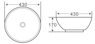 Раковина накладная BelBagno 43см белая BB1077
