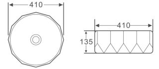 Раковина накладная BelBagno 41см чёрная BB1409H301
