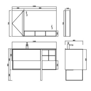 Тумба с раковиной Orans  014NL12 120 см