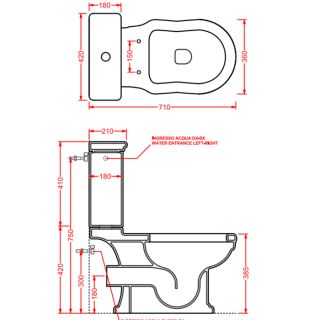 Бачок для унитаза Artceram Hermitage HEC001 03 00 черный