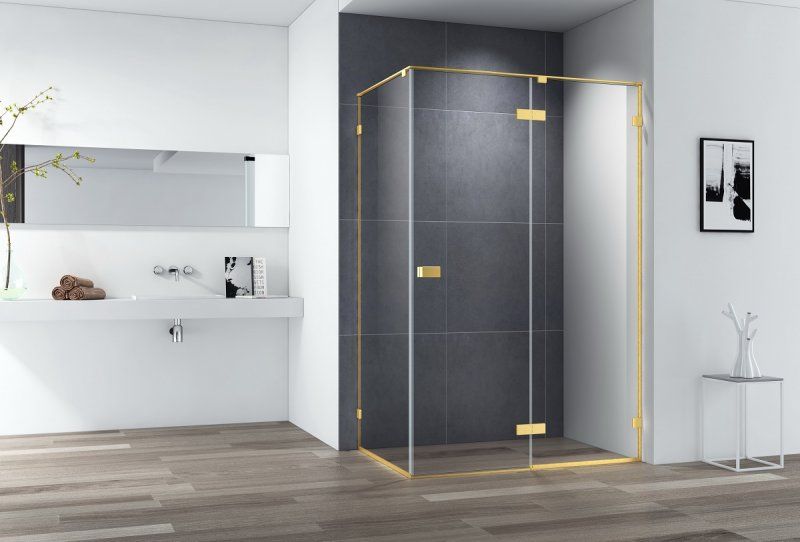 Душевой уголок Cezares Bellagio 120x80см брашированное золото BELLAGIO-AH-1-120/80-C-BORO