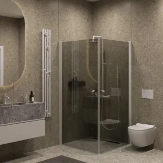 Душевой уголок на монопетле by Deonria U-90-89-6-G-W1 90x89см белый/графит