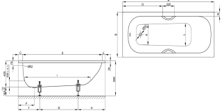 Стальная ванна Bette BetteForm 2950-000AD 180x80 см белый