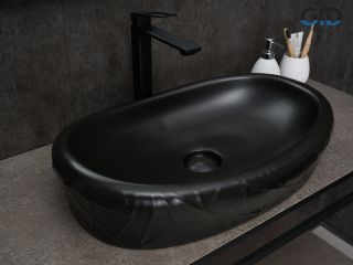 Раковина Gid Bm777 53357 накладная черная матовая 60x39x13.5