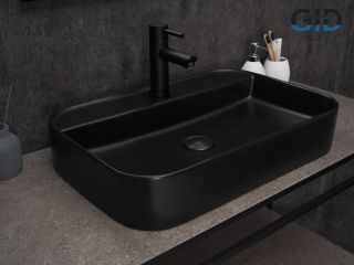 Раковина Gid Bm9660 53376 накладная черная матовая 60x40x11