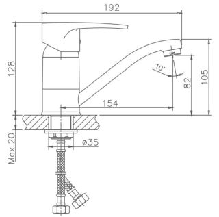 Смеситель для кухни Haiba HB4565-2 хром