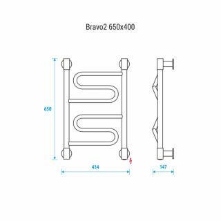 Полотенцесушитель Energy Bravo2 65x40 хром электрический