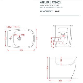 Биде Artceram Atelier ATB002 05 00 *1 белый
