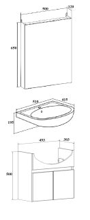Тумба Runo Лада 50 подвесная блэквуд/белый под умывальник Уют 50 (00-00004577)