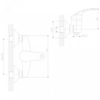 Смеситель для душа Decoroom с лейкой хром DR68055