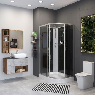 Душевая кабина Niagara NG-3512-14LBKT 120x80см серебро/тонированное