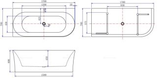 Акриловая ванна Allen Brau Priority 2.31004.20B/AM 170x78 см