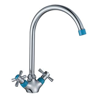 Смеситель для кухни Decoroom хром/синий DR46028-Blue