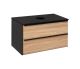 Тумба под раковину Runo подвесная дуб черный (под умывальник Moduo Square 50/ Гамма 56/ Infinity 85/ Moduo Leaf 55) Мальта 85 (00-00001099)