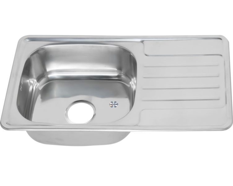 Мойка 7642 U Melana 0,8/180 хром с сифоном (113/2 *10)