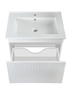 Тумба Runo Модена 75 напольная 2 ящика белая под умывальник Оскар 75 (00-00001453)