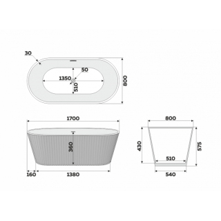 Ванна акриловая Delice Caresse DLR440101W 170х80 белая матовая