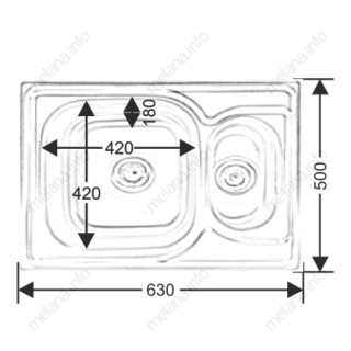 Мойка  6350S Melana 0,8/180 хром с сифоном (226 t *10)