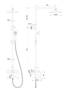 Душевая стойка Wonzon & Woghand Steam WW-88739008-CR хром