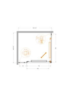 Душевой уголок CEZARES LUX-AH-FS-11-100/90-C-GM