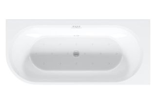 Акриловая ванна Riho Desire Corner Velvet Sparkle System LED Fall B088010220 L 184x84см с аэромассажем и подсветкой заполнение через перелив чёрный матовый/белый матовый