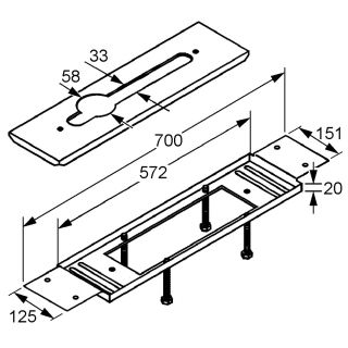 Монтажная панель Kludi Joop для смесителей на три отверстия 7614946-00