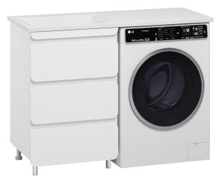 Напольная тумба под раковину Misty Чегет под стиральную машину 55см белый