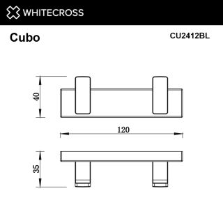 Крючок двойной WHITECROSS Cubo CU2412GLB брашированное золото