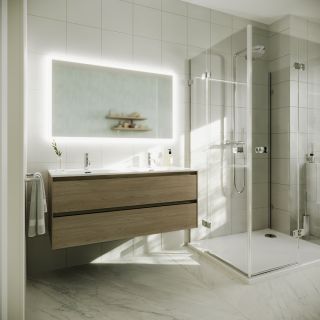 Подвесная тумба под двойную раковину Sancos Cento CN120-2KE 120см карпатская ель