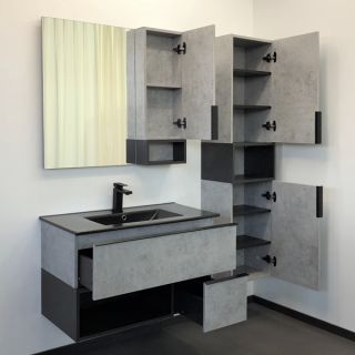 Comforty Зеркало Франкфурт 90 см бетон светлый 00-00006504