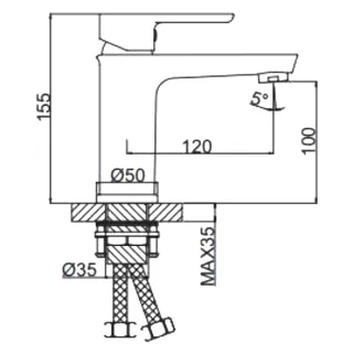 Смеситель для раковины Gappo G1068 хром