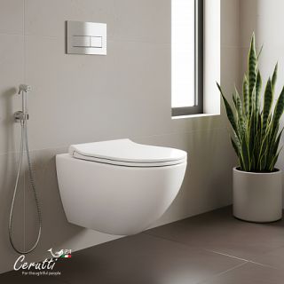 Унитаз подвесной Ceruttispa AMICI Aria Tornado CT11388 безободковый (490х335х340)