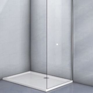 Боковая панель Veconi KP-03, 700х1950 хром, стекло прозрачное