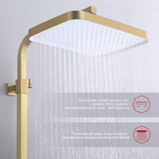 Душевая стойка Raglo R51.24.03 золотой сатин