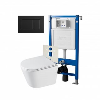 Комплект унитаза с инсталляцией Point Элемент PN48300BM с сиденьем Микролифт