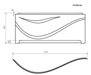 Фронтальная панель для ванны Timo FPVINO15L 150см белый