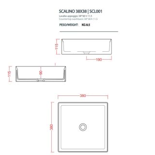 Раковина ArtCeram Scalino SCL001 17 00 черная 38 см