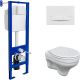 Berges Atom 042435 Комплект унитаза с инсталляцией с сиденьем Микролифт и Белой клавишей смыва
