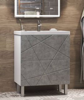 Тумба под раковину напольная Vigo Geometry tn.bsf.GEO.FOS.60.2Y 60 см бетон