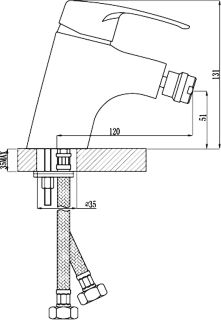 Смеситель для биде Rossinka D40-51 Хром