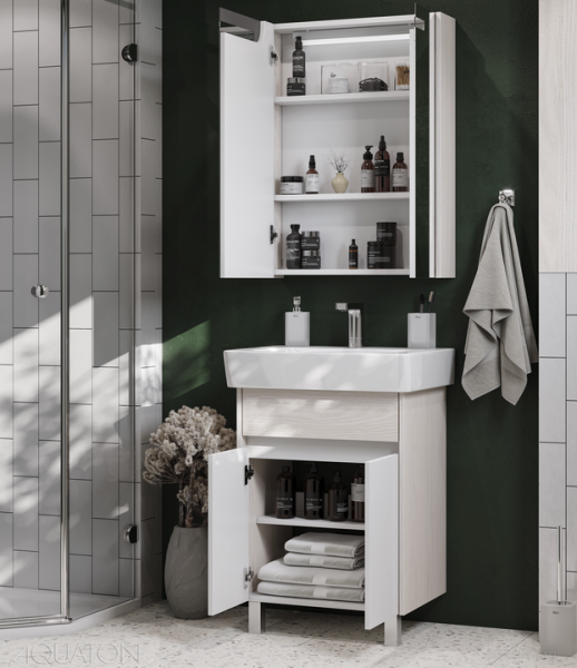 Зеркальный шкаф Акватон Верди 60см белый/ясень фабрик 1A206902VDAV0