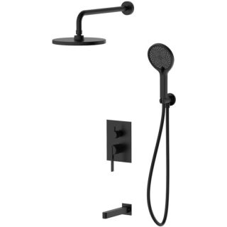 Душевая система DQ для ванны и душа Bonn встраиваемая с изливом черный (DA1705605)