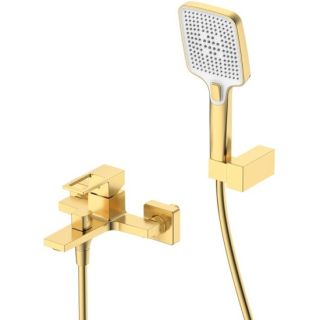 Смеситель для ванны с душем DQ Dortmund короткий излив мат.золото (DA1713207)